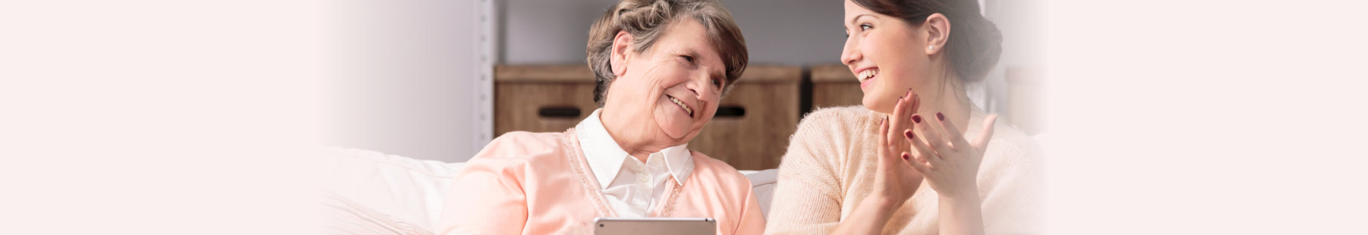 Older happy woman and new wireless technology