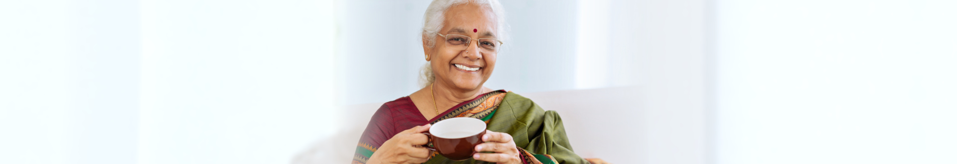 senior woman drinking tea